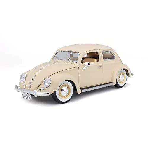 Bburago VW Käfer 1:18 Modellauto - detailgetreues Sammlermodell des ikonischen 1955er Volkswagen Käfer, ideal für Sammler und Kinder ab 3 Jahren