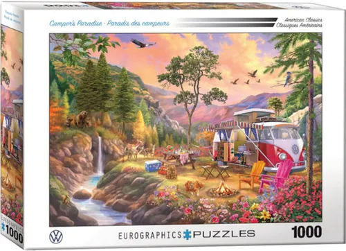 Puzzle 1000 Teile Puzzle - Puzzle - VW Bus - Camper's Paradise - Bulli Paradi, Puzzleteile