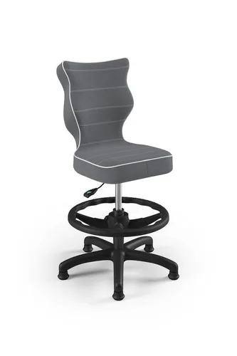 Raumhirsch Furniture Kinderstuhl Petit, Ergonomisch Dunkelgrau, Weiß