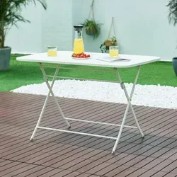 [en.casa] Gartentisch Sande Klapptisch 110 x 70 cm - Flexibler Outdoor-Beistelltisch in Weiß - Beistelltisch, klappbar und vielseitig einsetzbar für Garten, Balkon oder Terrasse. Robustes Metallgestell sorgt für Stabilität und einfache Handhabung für spontane Anlässe.