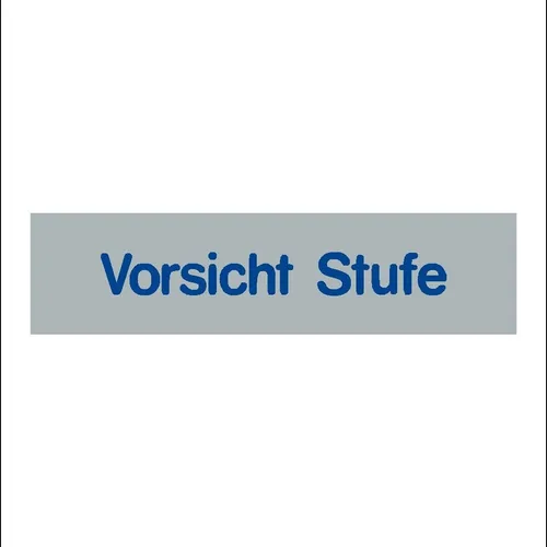 Vorsicht Stufe  Schild, selbstklebend 8x2cm