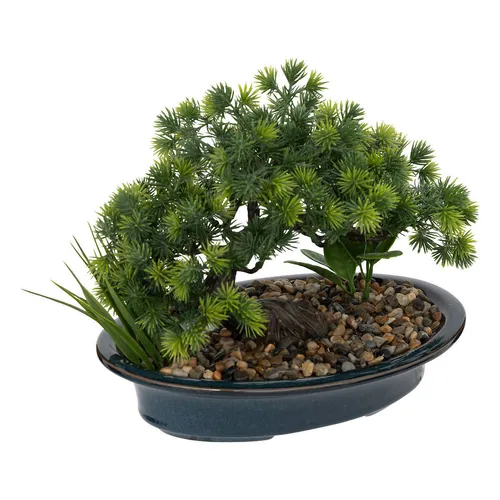 Kunstpflanze Bonsai im Topf, 25 cm - Freistehende Kunstpflanze aus Keramik, pflegeleicht und ideal zur Verschönerung jedes Raumes mit natürlichem Flair.