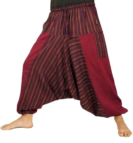Haremshose, gestreifte Patchwork Pluderhose von Guru-Shop
