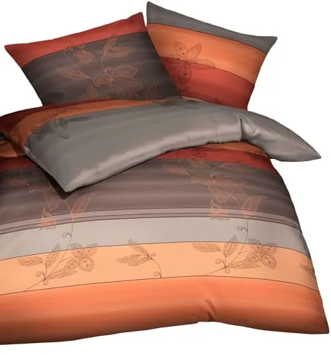 Kaeppel Biber Bettwäsche 135x200cm Delicate Kupfer Braun Silber - Bettwäsche-Set aus 100% Baumwolle, weich und hautfreundlich für traumhafte Nächte. Mit praktischem Reißverschluss und bügelfrei, ideal für gemütlichen Schlaf.