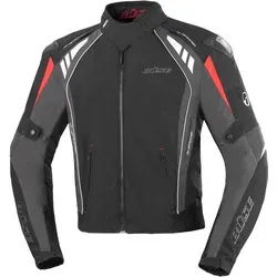 Büse B.Racing Pro Textiljacke - Wasserdicht & Atmungsaktiv in Schwarz/Grau/Rot - XXL - Motorradjacke mit Humax Klimamembrane, die wasserdicht, winddicht und atmungsaktiv ist. Ideal für Sicherheit und Komfort mit entnehmbaren Protektoren und reflektierenden Elementen.