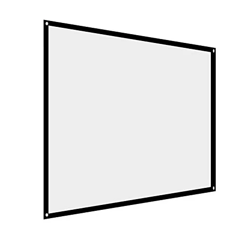 Eboxer 60 ''/72 ''/84 ''/100 '' Projektionswand 16: 9 Tragbare Faltbare Leinwand mit schwarzen Einfassungs- und Aufhängelöchern für Heimkino Innen Außen Vorne und Hinten Einfaches Projekt(60in)