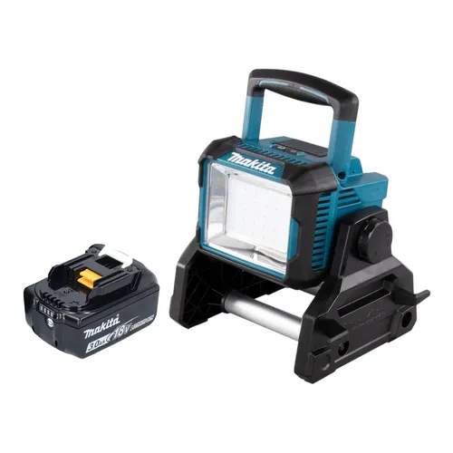 Makita DEADML 811 F1 Akku Baustrahler 3000 lm LED - Arbeitsleuchte mit 3 Leuchtstufen, maximal 3000 Lumen für optimale Ausleuchtung, flexibel nutzbar mit Akku oder Netzkabel, ideal für Baustellen und Werkstätten.