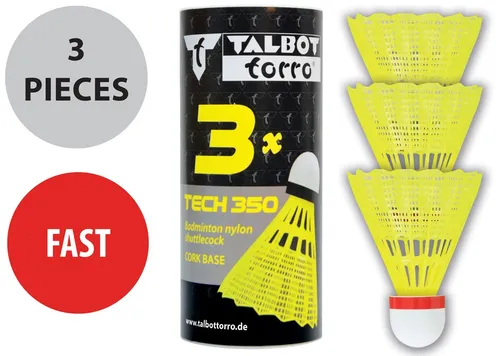 TALBOT torro Badmintonball Tech 350 fast gelb/rot 3 Stück