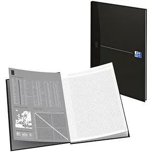 OXFORD Notizbuch Office Essentials DIN A4 kariert, schwarz Hardcover 192 Seiten, 1 St.