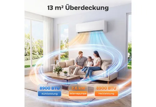 Split Klimaanlage 9000 BTU mit Heizfunktion – Inverter Klimagerät
