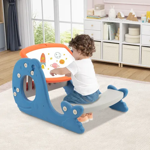 Kinder Aktivitätstisch Set mit Whiteboard - Spieltisch- & Stuhl-Sets, kreatives Design mit Whiteboard für endlosen Spielspaß und Lernmöglichkeiten im Kinderzimmer.