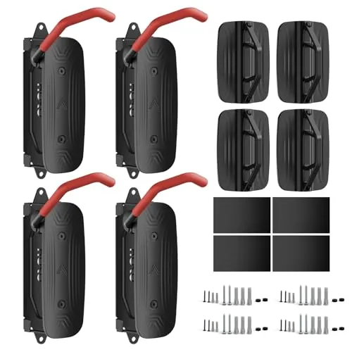 HOKO-VELO 30 Fahrradhalterung 4er Set - Fahrradhalter- & -ständer, seitlich schwenkbar und platzsparend, ideal für Mountainbike, Rennrad und E-Bike, belastbar bis 30 kg.