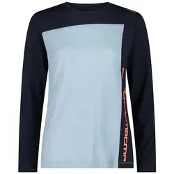 CMP Funktionsshirt Damen in Dunkelblau/Hellblau, Größe 36 - Funktionsunterwäsche für Damen von CMP - temperaturregulierend, atmungsaktiv und aus 50% recyceltem Polyester für nachhaltigen Komfort beim Outdoor-Sport.