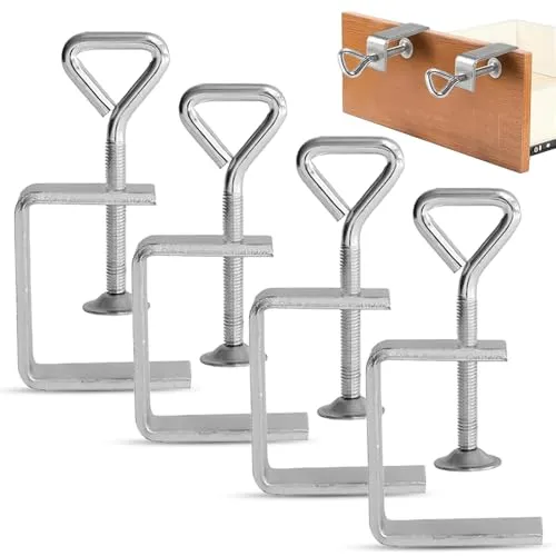 Aoreun C Klemme, 4 Stück C Zwingen 7-45mm Klein C-Klemme aus Verzinkt, Schraubklemme Trägerklemme Fixierzange Tischklemme Trägerklammer Klemmschraube Clamp für Zwingen Schweißen Tischler