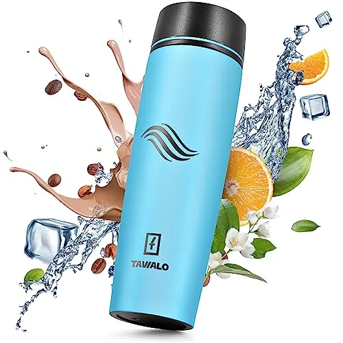 Tavialo Thermobecher 460ml mentholblau matt Inox Edelstahl, Pulverbeschichtung Kaffeebecher