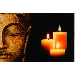 Glasbild T116, Wandbild Poster Motiv, 40x60cm ~ Buddha