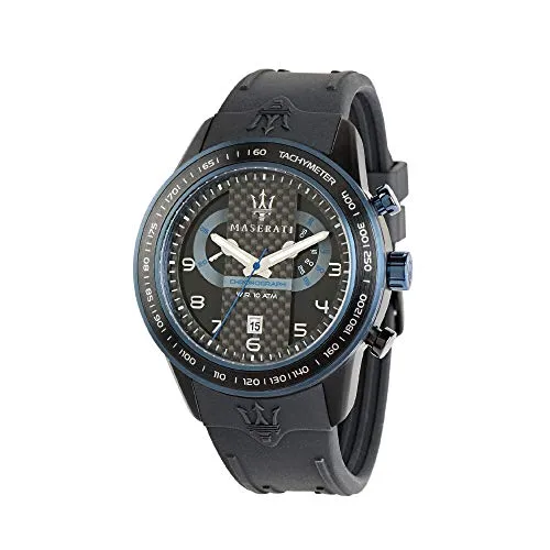 Maserati Uhren Herrenuhr Corsa R8871610002 - Armbanduhren mit sportlichem Design, Quarz-Chronograph, 10 ATM wasserdicht und einzigartigem Maserati Trident-Logo im Sekundenzeiger.