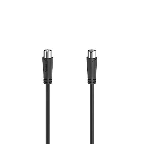 Hama Antennen-Kabel, Koax-Stecker - Koax-Kupplung, 3,0 m, 90 dB, Schwarz