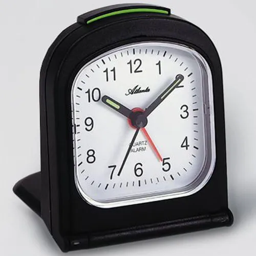 Atlanta 1267/7 Wecker Reisewecker Klappwecker Quarz analog schwarz