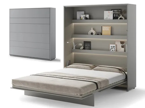 Compleo Schrankbett Vertical Wandklappbett Lenart Bed Concept - Platzsparendes Wandklappbett für kleine Räume. Mit stabiler Konstruktion, Lattenrost und praktischem Ablagen. Ideal für flexibles Wohnen ohne Kompromisse beim Komfort.