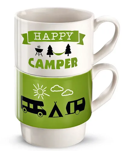 Kaffeebecher Stapeltasse Camper (G44173) Becher Kaffeetasse Tasse Campingmotiv