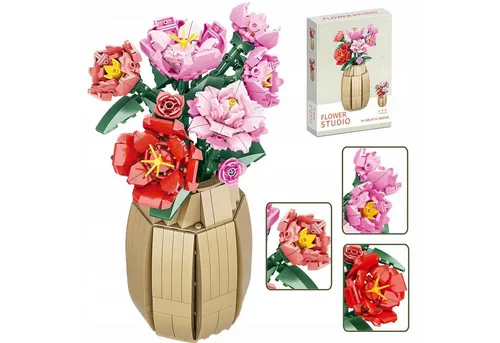 COIL Blumenstrauß, Bausteinset, Spielbausteine, Baukasten Spielbauklötze, (Modell: 9114, 550 St), Botanische Sammlung, Wohndekor