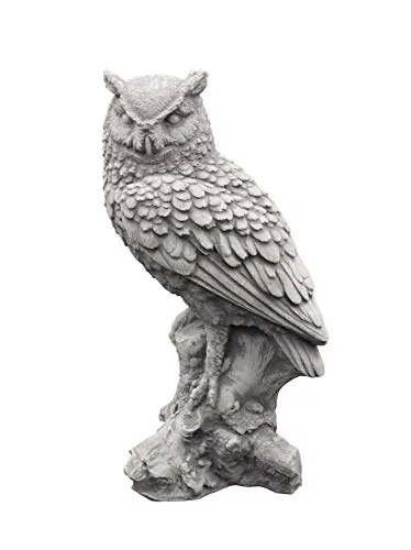 Gartendekoparadies.de Gartenfigur Eulen-Statue Uhu, 37 cm in grau von gartendekoparadies