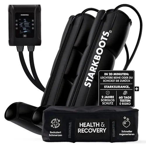 STARKBOOTS® Recovery Boots – Lymphdrainage Gerät & Beinmassagegerät |40-200 mmHg|Für Venenrückfluss & gegen Wassereinlagerungen |Maximale Recovery & Entspannung|M