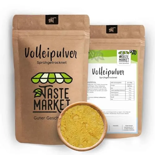 Volleipulver 2 x 500 g | Rührei Kochen Backen | Ei Ersatz | Sprühgetrocknet | Vollei | 1 kg | TASTE MARKET |