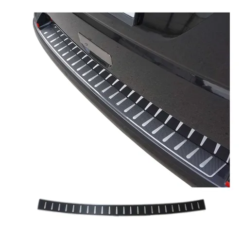 Ladekantenschutz für VW T5 Transporter Multivan 2003-2015 - Stoßfängerabdeckung aus Edelstahl und Kohlefaserfolien, rostbeständig und kratzfest. Einfache Installation ohne Schneiden oder Bohren, für ein stylisches Aussehen und optimalen Schutz.