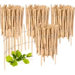 Garronda Staketenzaun aus Holz – 4 St. 35cm x 5m, ideal für Ihren Garten - Der hochwertige Gartenzaun aus Haselnussholz ist einfach zu montieren und schafft eine stilvolle Abgrenzung. Er ist robust, langlebig und passt perfekt in jede Gartengestaltung.