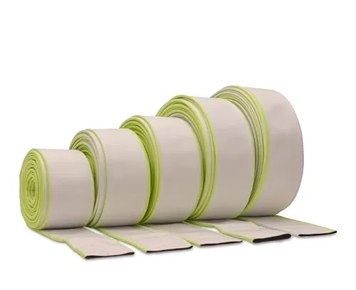 Ø 3 Zoll - 75 mm, Meterware Flachschlauch | Bauschlauch | Industrieschlauch | Synthetischer Gummi, Weiß mit Grün, 10 Bar, -20°C bis +60°