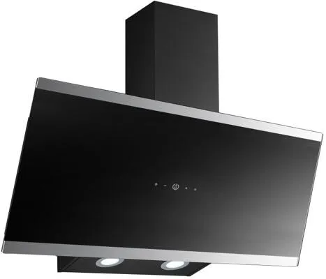 PKM S33-90A+BTH Kopffreihaube 90 cm schwarz - Dunstabzugshaube mit Abluft- und Umluftbetrieb, energieeffizient (EEK A+) und elegantes Glasdesign, perfekt für moderne Küchen.