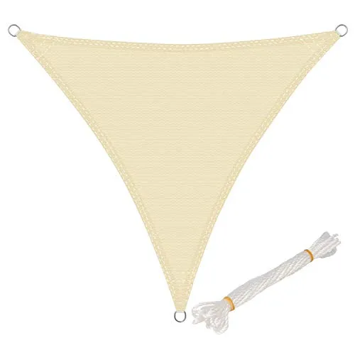 WOLTU Sonnensegel Premium HDPE - Wetterbeständig mit 95% UV Schutz - Sonnenschutz für Balkon, Terrasse und Garten: Das atmungsaktive HDPE Segeltuch bietet mit 180 g/m² optimalen Schutz und Luftzirkulation. Einfacher, werkzeugloser Anbau mit rostfreien D-Ringen.