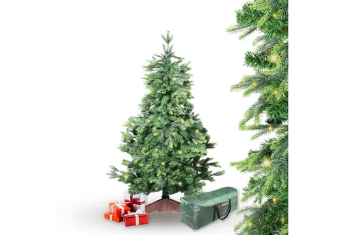 Gartenpirat Künstlicher Weihnachtsbaum BonTree Tanne mit LED Beleuchtung warmweiß Christbaum, Natürliches Aussehen, Hochwertig, Einfacher Aufbau, mit LED´s