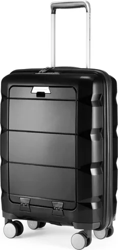 HAUPTSTADTKOFFER Britz - Handgepäck mit Laptopfach - KABINENGEPÄCK für fast jede Airline: 55 cm Trolley mit stabiler Hartschale, TSA-Schloss und praktischem Laptopfach für mobile Gadgets - ideal für Wochenendausflüge und Geschäftsreisen.