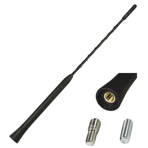 tomzz Audio 1200-000 Autoradio Kurzstab Ersatzstab Dach Antennenstab Ersatzstrahler kurz 23cm M5 M6 Anti Noise kompatibel mit Audi Opel Seat Skoda VW u.a. schwarz