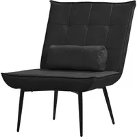 Loungesessel mit Rückenkissen – Relaxsessel in Schwarz - Moderner Relaxsessel für Wohnzimmer und Arbeitszimmer, mit robuster Konstruktion und pflegeleichtem PU Leder. Ideal zum Entspannen und Wohlfühlen!