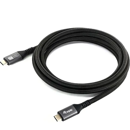 Equip USB-C 4.0 Kabel Gen2x2 PD100W 3.00m schwarz (128384) - Hochwertiges USB-C 4.0 Kabel mit 100W Power Delivery für schnelles Laden und Datenübertragung. Ideal für alle Geräte mit USB-C Anschluss.