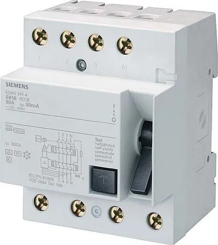 Produktbild Siemens 5SM3346-4 FI-Schutzschalter Typ B 63A 4p 30mA
