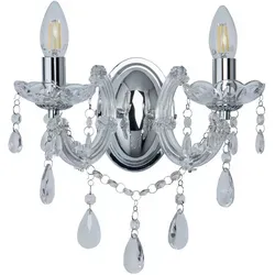 Xxxl Wandleuchte Marie Therese - Elegante Chrom-Wandleuchte - Lampen & Leuchten, stilvolle Wandleuchte aus Metall und Glas, ideal für eine moderne Innenbeleuchtung