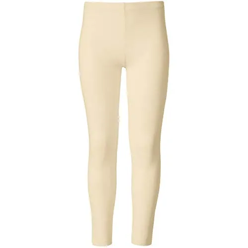 dressforfun 901002 Kinder Leggins, Mädchen Jungen Lange Basic Leggins, Baumwolle - Diverse Farben und Größen - (Creme | 152 | Nr. 304069)