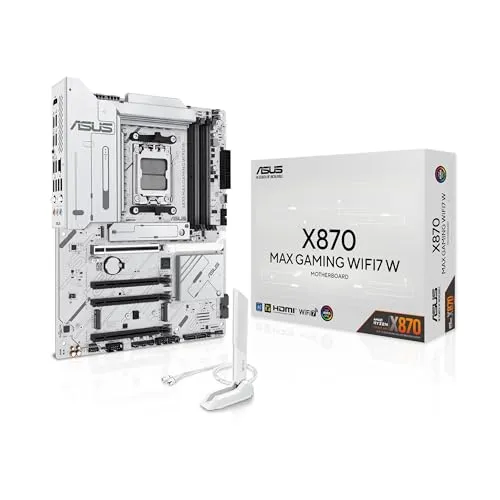 ASUS X870 MAX GAMING WIFI7 W Mainboard - High-Performance Mainboard für Gamer, unterstützt neueste WiFi 7 Technologie für blitzschnelle Verbindungen und optimales Gaming-Erlebnis.