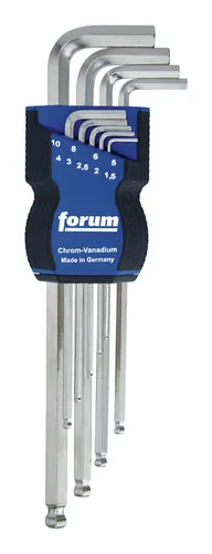 Forum 6-kant-Winkelschraubendreher-Satz DIN911L 1,5-10 mm Kugelkopf