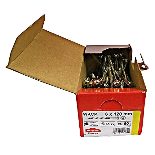 Tellerkopfschrauben Holzbauschrauben alle Größen Tellerkopf Torx Schrauben (50Stück 6x120mm TX30)