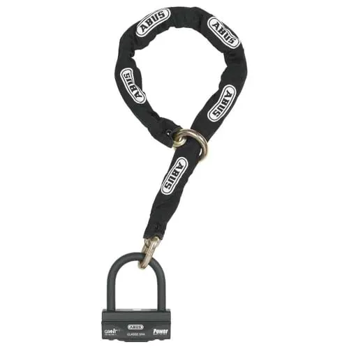 ABUS Schloss-Ketten-Kombi Granit 58 + 12KS Black Loop - Fahrradschlösser mit XPlus Schließsystem für höchste Sicherheit und 120 cm lange Kette mit Loop-Effekt für bequeme Handhabung. Ideal für hochwertige Quads und Motorräder.