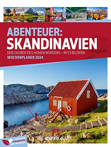 Skandinavien - Wochenplaner Kalender 2024, Wandkalender im Hochformat (25x33 cm) - Norwegen, Schweden, Finnland, Dänemark, Island - Wochenkalender