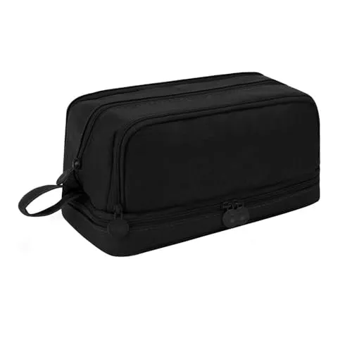 XFSRG Federmäppchen Mädchen Mäppchen Reißverschluss Federmappe 4 Fächer Federtasche Langlebig Federmäppchen Große Kapazität Mäppchen Schreibwaren Stifttasche Tragbare (Schwarz)