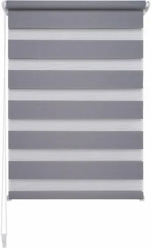 Liedeco Doppelrollo Klemmfix-Duo-Rollo, grau - Doppelrollo in grau mit Lichtschutz, ideal für Fenster ohne Bohren dank einfacher Klemmfix-Montage. Pflegeleicht und stufenlos verstellbar für optimale Lichtregulierung.