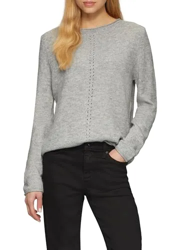 QS Weicher Strickpullover mit Ajour-Detail - Damen Pullover mit regulärer Passform und Ajour-Detail, ideal für lässige Looks und gemütliche Tage.
